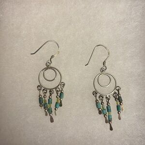 Vintage Sterling Silver Turquoise Dream Catcher earrings